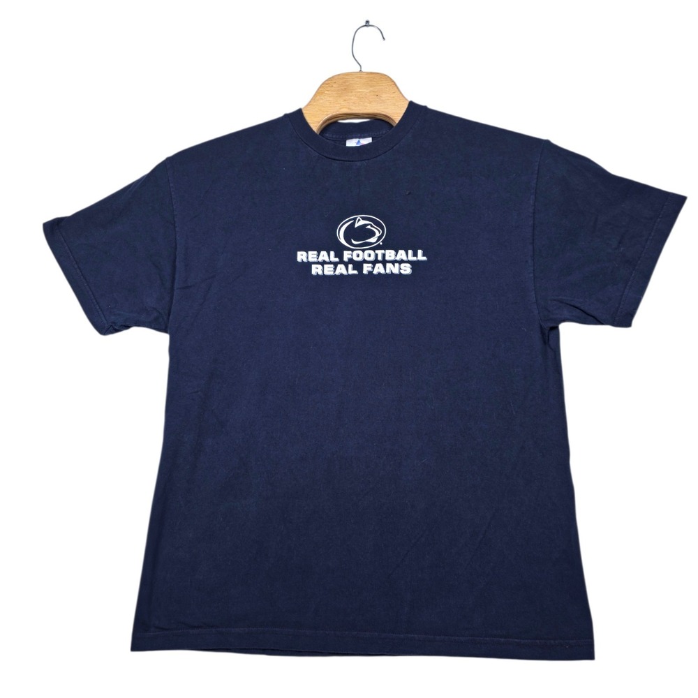 Vintage Penn State Shirt Mens XL Nittany Lions Real Football Real Fans Navy 90s